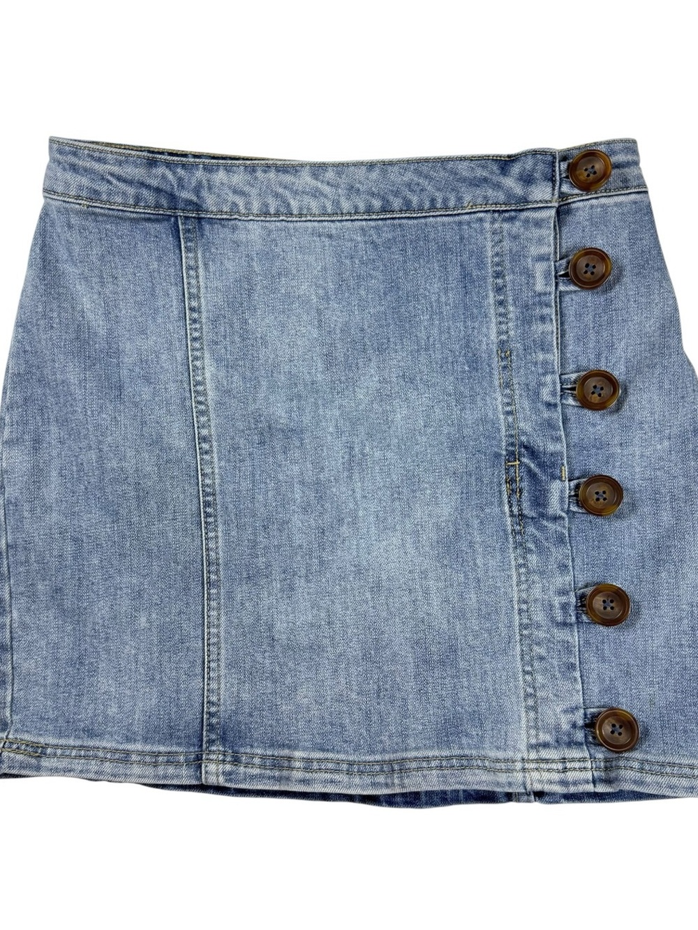 Wishlist Jeans Denim Mini Skirt Button Front Y2K Light Wash Size S - Picture 2 of 10